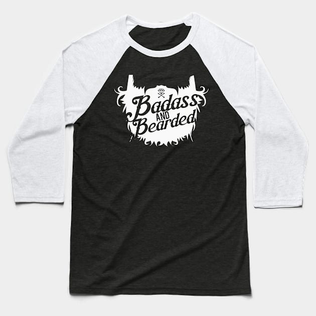 Badass & Bearded Baseball T-Shirt by DIAMONDSANDCROSSBONES